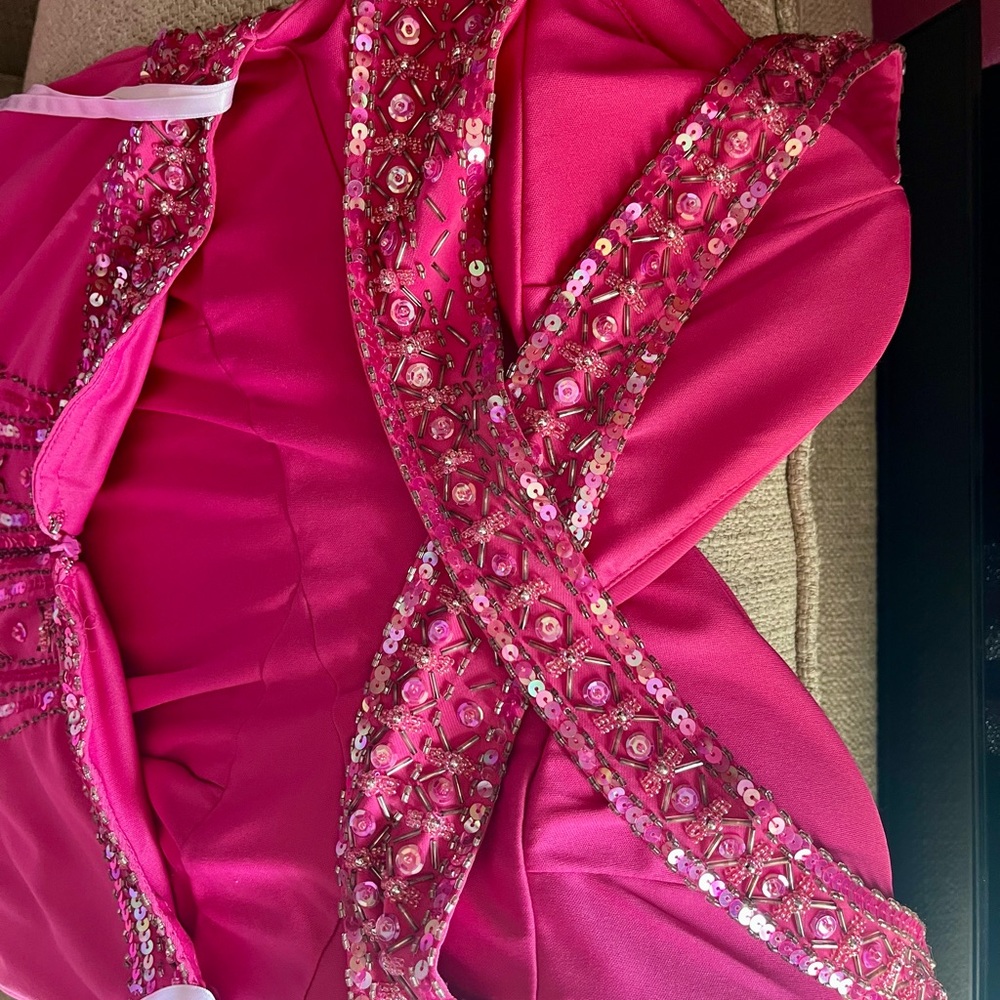 Beautiful evening dress pink and green - Picture 6 of 9